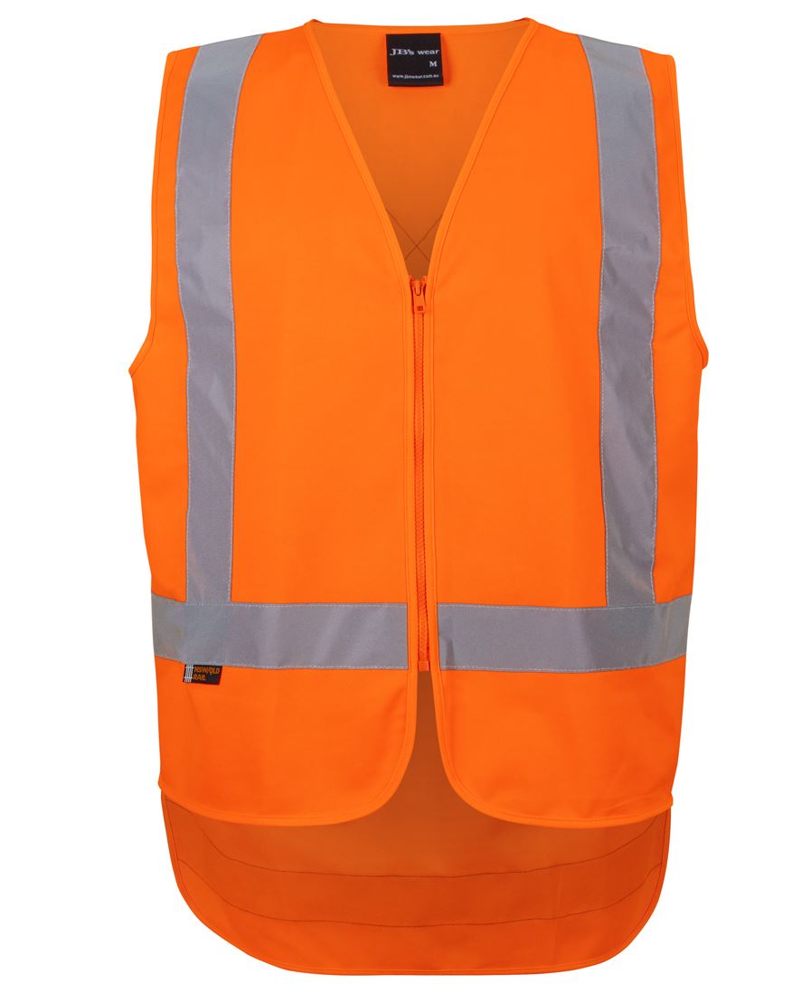 NSW/QLD RAIL (D+N) ZIP X-BACK SAFETY VEST - ORANGE