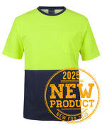JB's HV COTTON BACK TEE - Lime/Navy