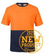 JB's HV COTTON BACK TEE - Orange/Navy