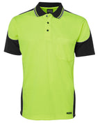 JB's HV 4602.1 S/S CONTRAST PIPING POLO - Lime/Black