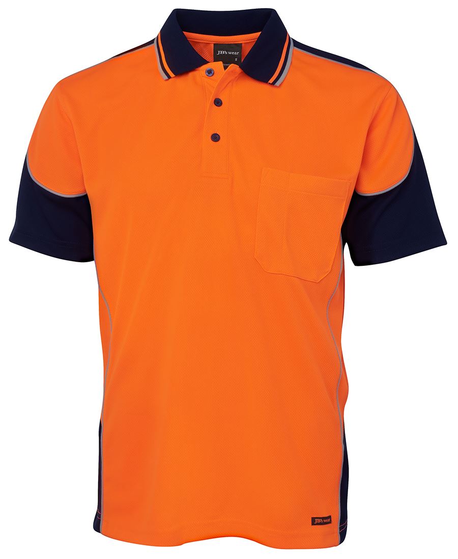 JB's HV 4602.1 S/S CONTRAST PIPING POLO - Orange/Navy