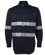 JB's L/S 190G WORK SHIRT WITH REFLECTIVE TAPE - Navy