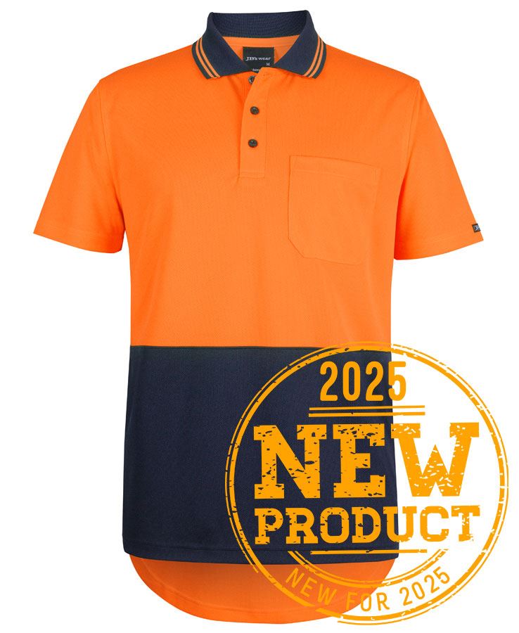 JB's HV S/S DROP TAIL POLO - Orange/Navy