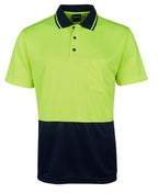 JB's HV 4602.1 JACQUARD NON CUFF POLO - Lime/Navy