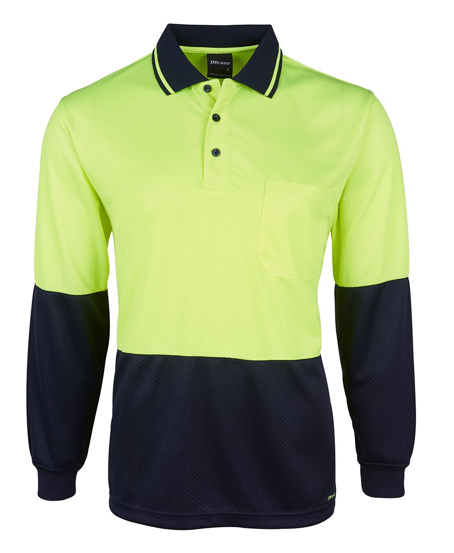 JB's HV 4602.1 L/S JACQUARD POLO - Lime/Navy