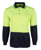 JB's HV 4602.1 L/S JACQUARD POLO - Lime/Navy