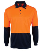 JB's HV 4602.1 L/S JACQUARD POLO - Orange/Navy