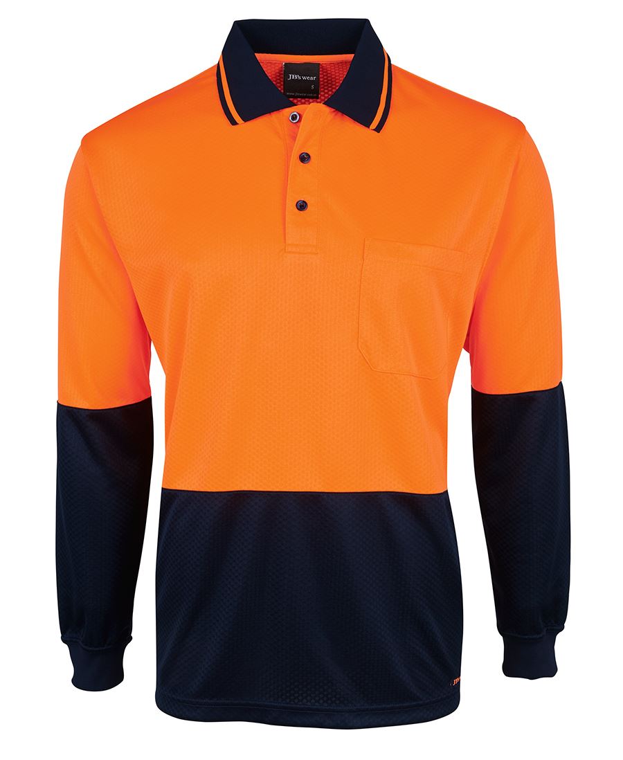 JB's HV 4602.1 L/S JACQUARD POLO - Orange/Navy