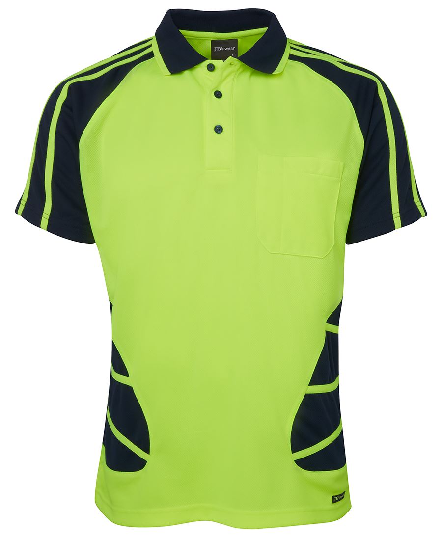 JB's HV S/S SPIDER POLO - Lime/Navy