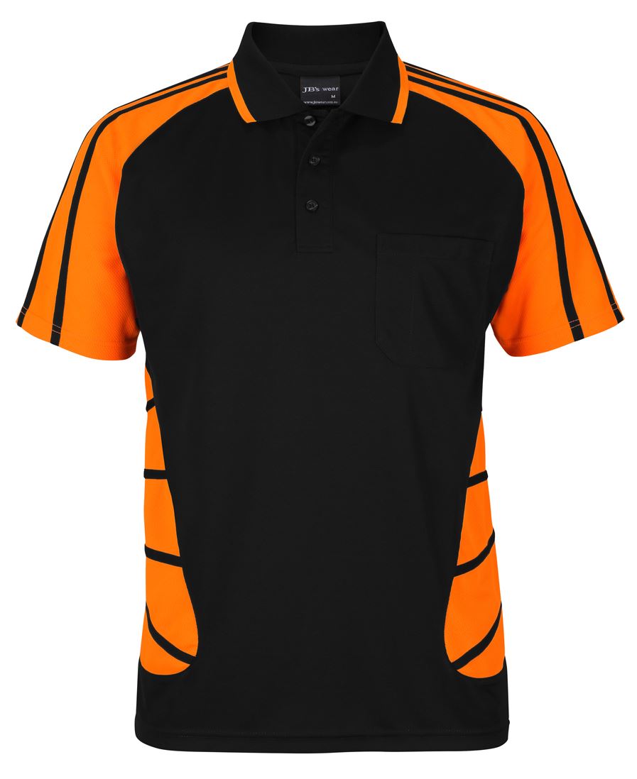 STREET SPIDER POLO - BLACK/ORANGE