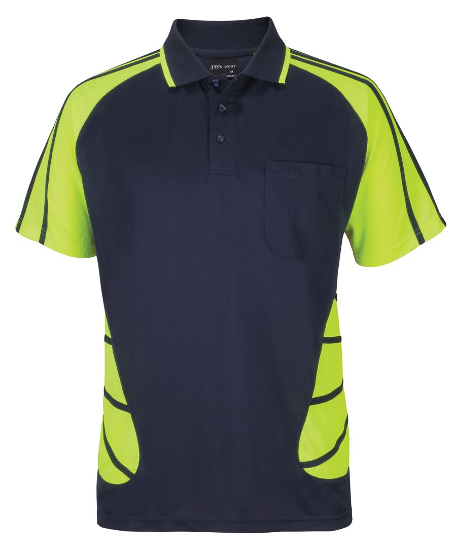 STREET SPIDER POLO - NAVY/LIME