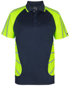 STREET SPIDER POLO W/REFLECTIVE STRIPE - NAVY/LIME