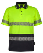 JB's HV S/S SEGMENTED TAPE POLO - Lime/Navy