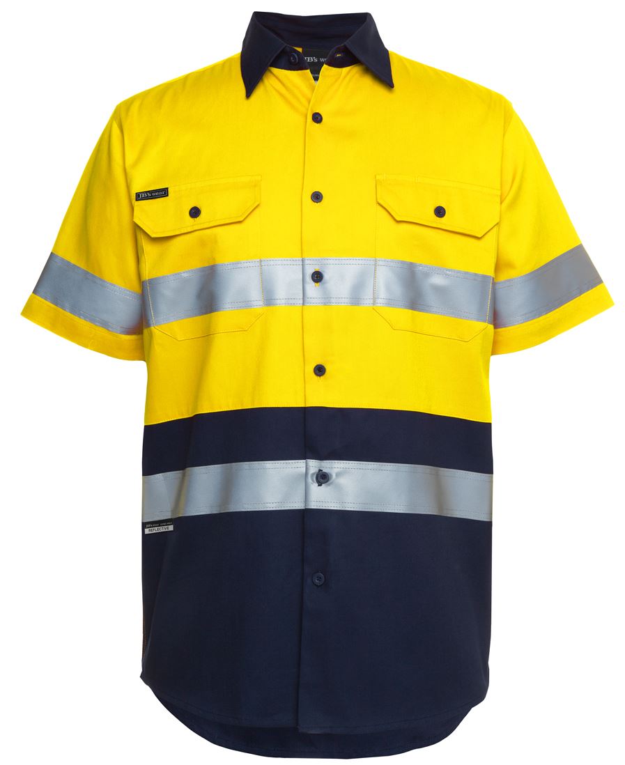 JB's HV (D+N) S/S 190G SHIRT - Yellow/Navy