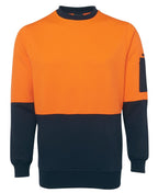 JB's HV FLEECY CREW - Orange/Navy