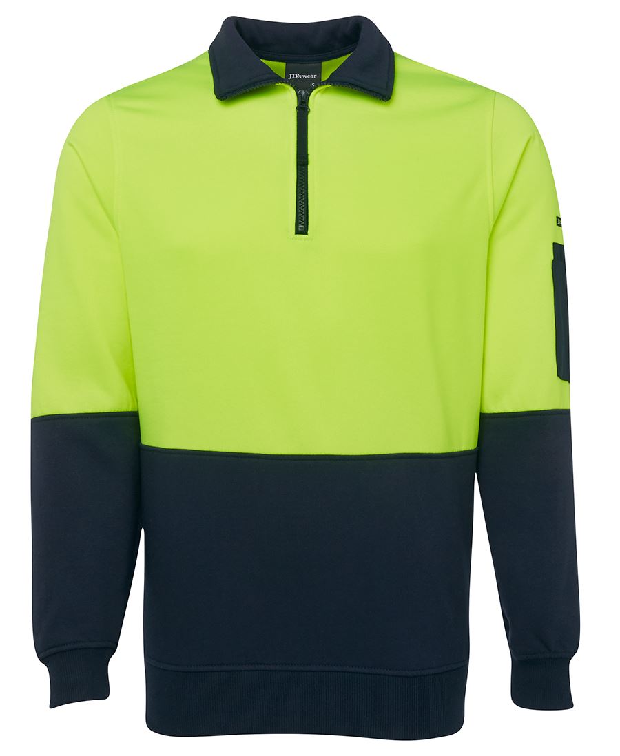 JB's HV 1/2 ZIP FLEECY - Lime/Navy