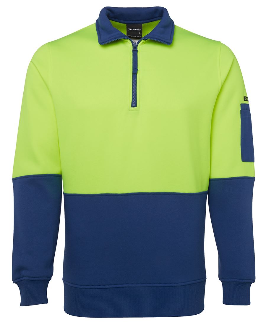 JB's HV 1/2 ZIP FLEECY - Lime/Royal