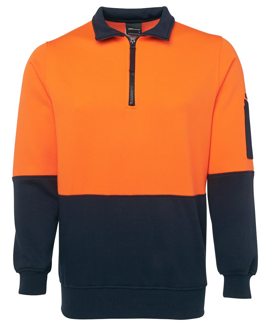 JB's HV 1/2 ZIP FLEECY - Orange/Navy