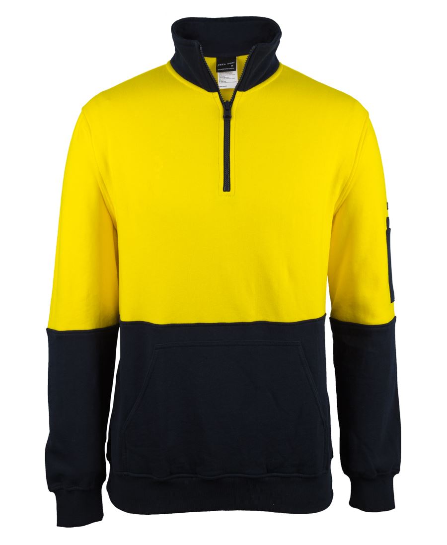 JB's HV 310 COTTON 1/2 ZIP FLEECE - Yellow/Navy