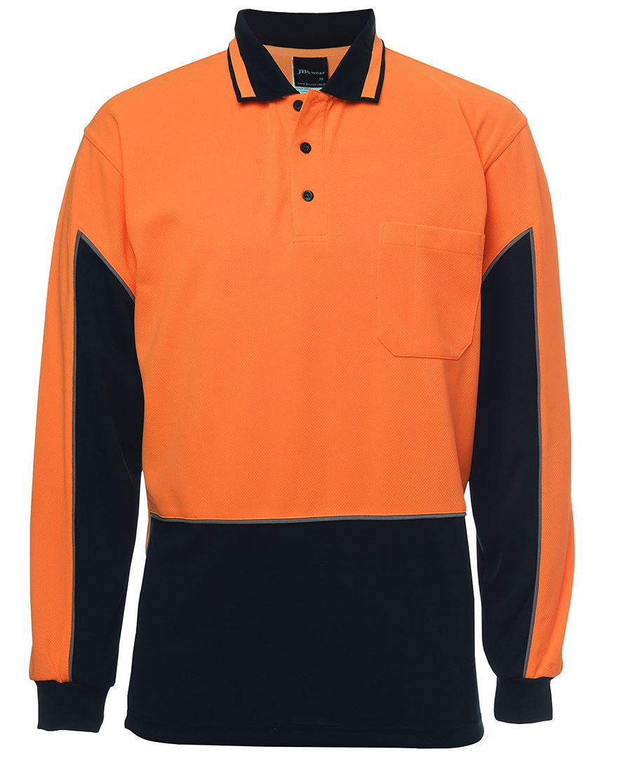 JB's HV 4602.1 L/S GAP POLO - Orange/Navy