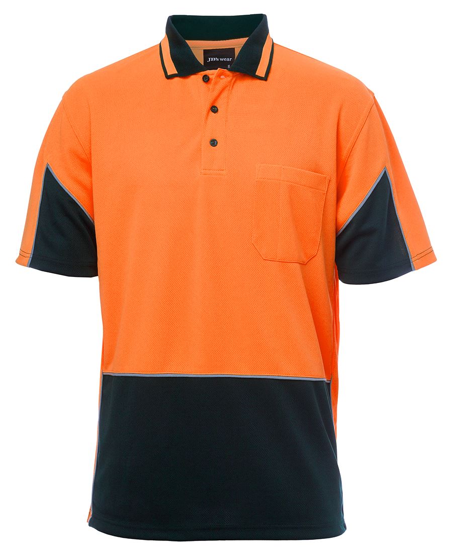 JB's HV 4602.1 S/S GAP POLO - Orange/Navy