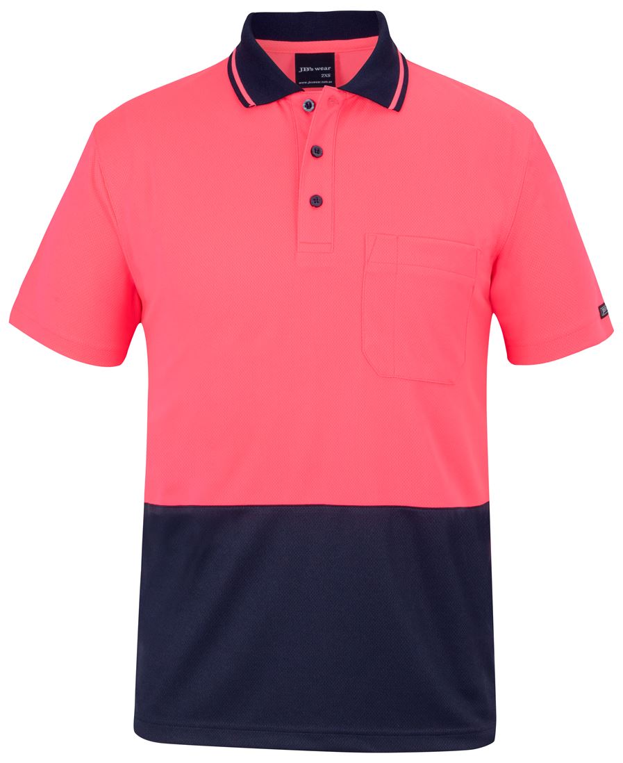 JB's HV 4602.1 NON CUFF TRAD POLO - Pink/Navy