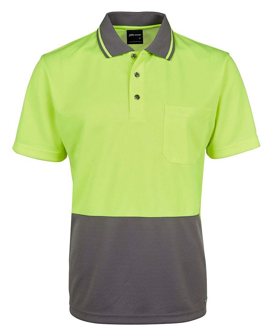 JB's HV 4602.1 NON CUFF TRAD POLO - Lime/Charcoal