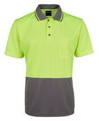JB's HV 4602.1 NON CUFF TRAD POLO - Lime/Charcoal