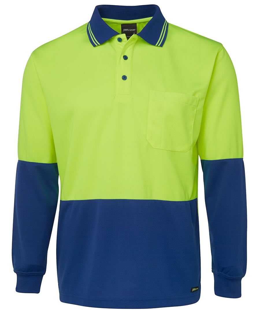JB's HV L/S TRAD POLO - Lime/Royal