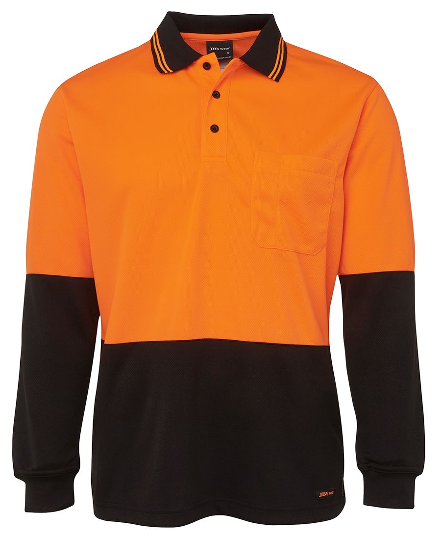 JB's HV L/S TRAD POLO - Orange/Black