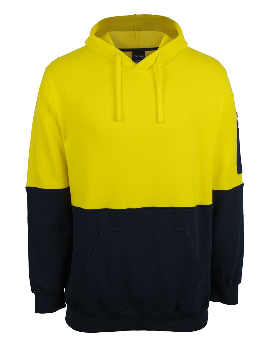 JB's HV 310 COTTON PULL OVER FLEECE HOODIE - Yellow/Navy