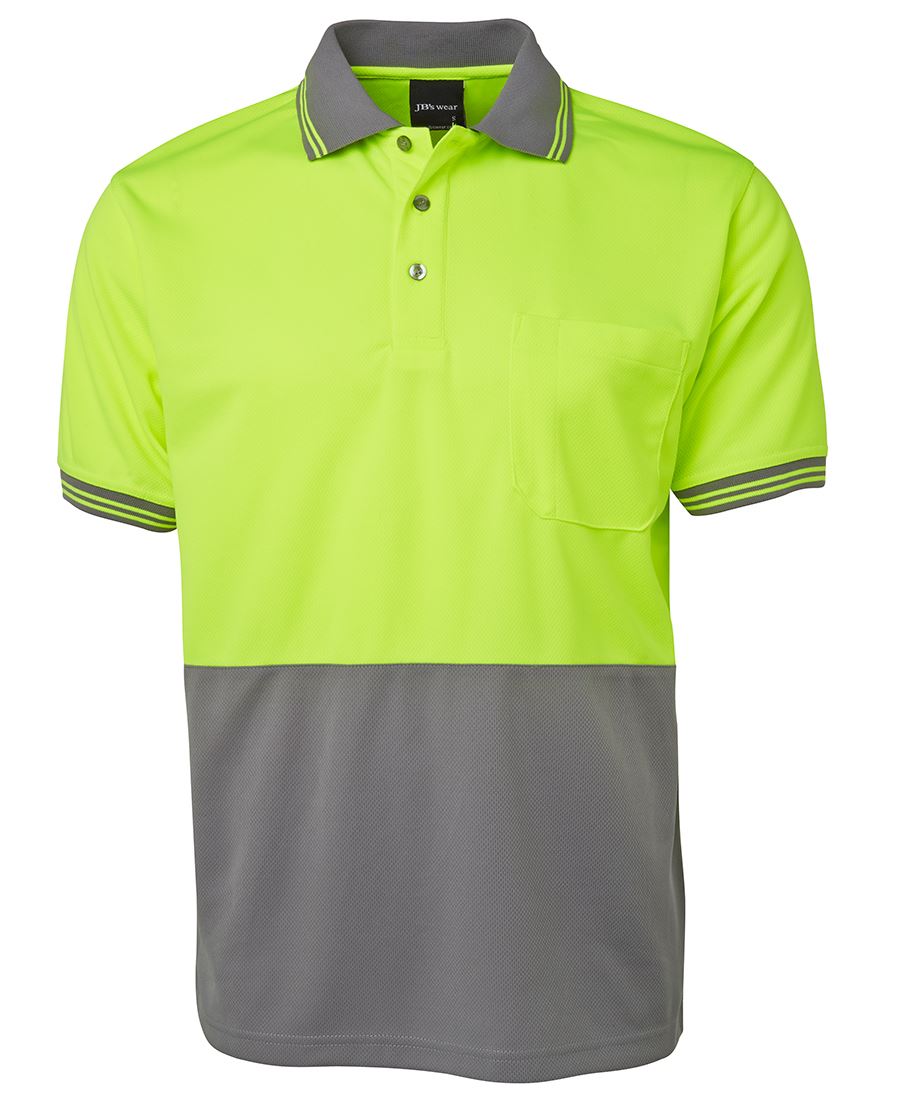 JB's HV S/S TRAD POLO - Lime/Grey