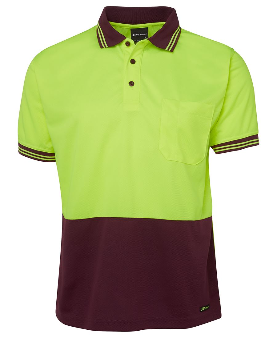 JB's HV S/S TRAD POLO - Lime/Maroon