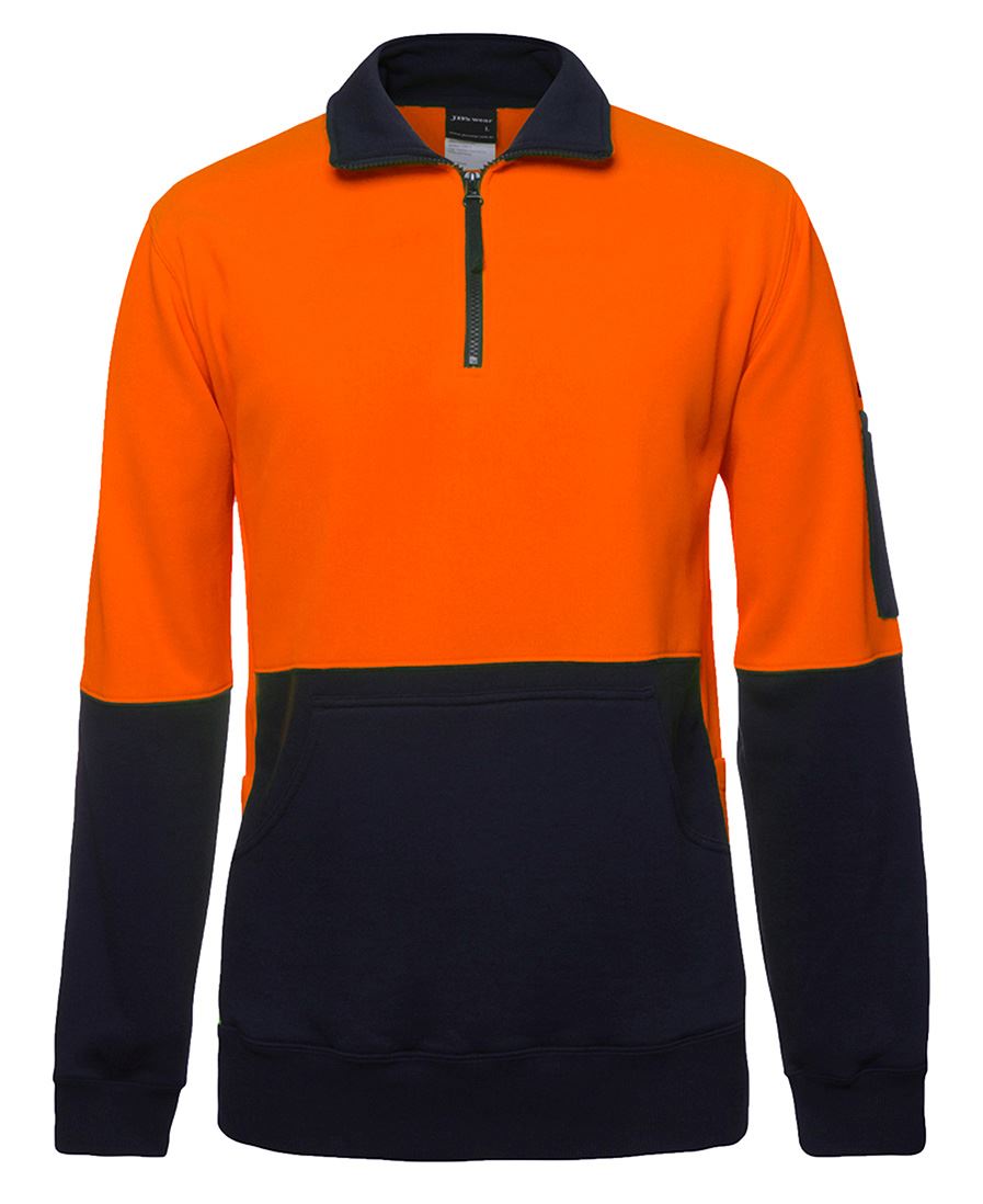 JB's HV 330G 1/2 ZIP FLEECE - Orange/Navy