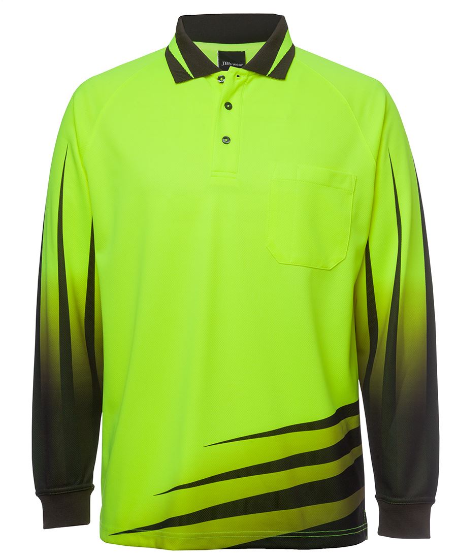JB's HV 4602.1 L/S RIPPA SUB POLO - Lime/Black