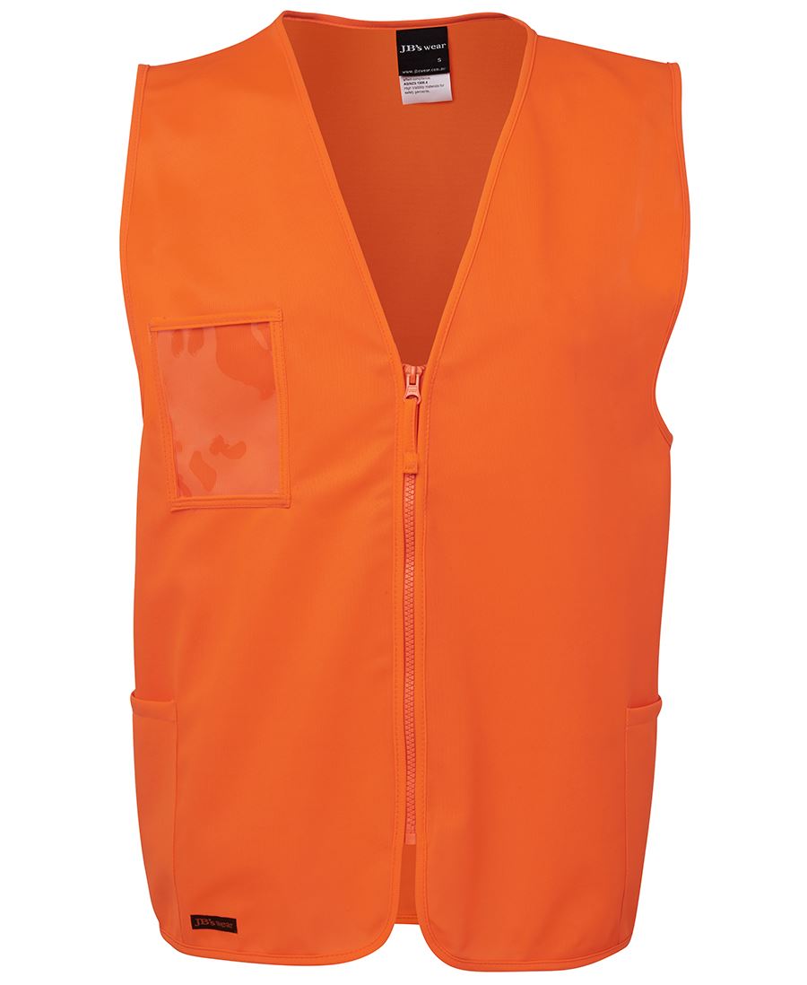 JB's HV ZIP SAFETY VEST - Orange