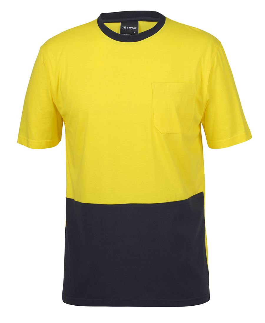 JB's HV CREW NECK COTTON T-SHIRT - Lime/Navy