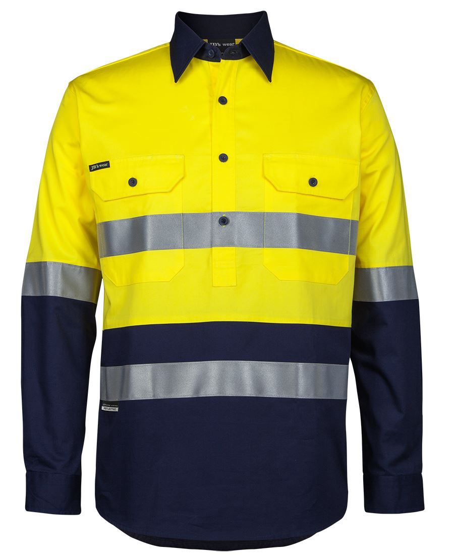 JB's HV (D+N) CLOSE FRONT L/S 150G W/SHIRT - Yellow/Navy