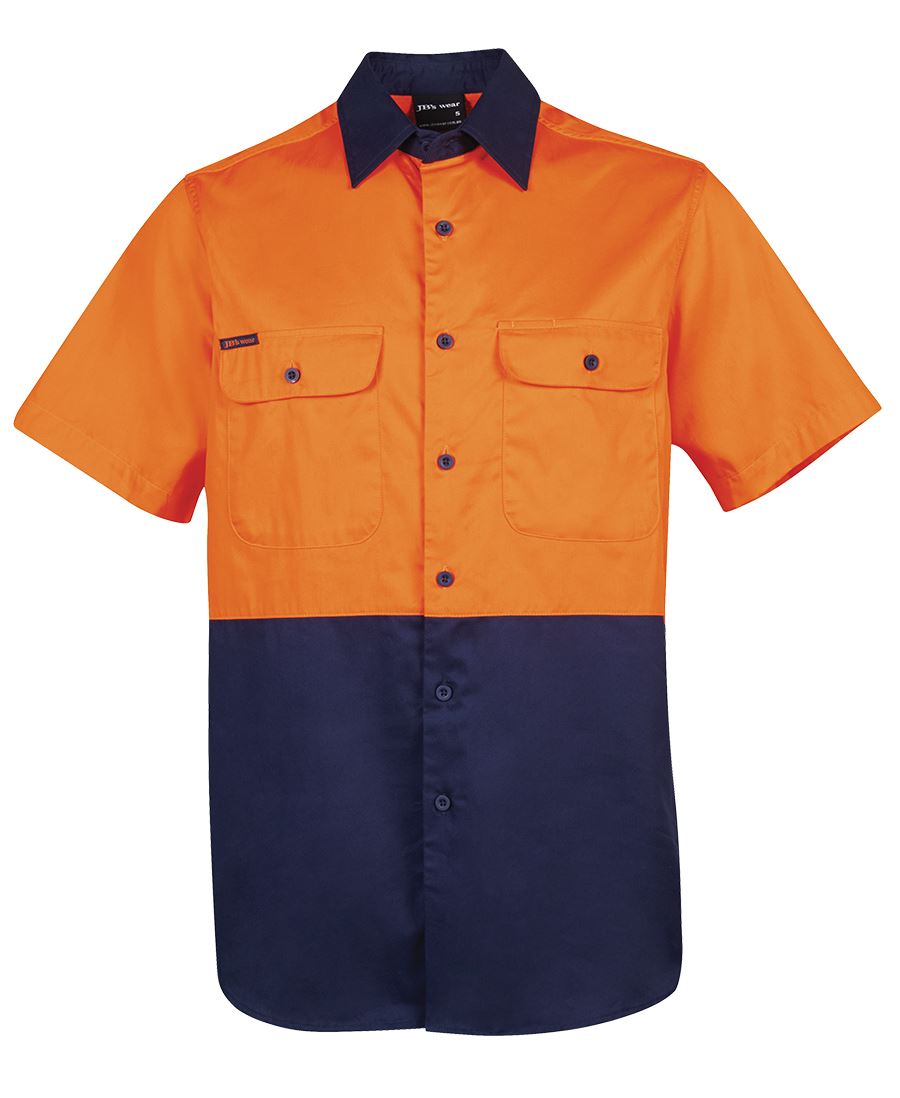 JB's HV S/S 150G SHIRT - Orange/Navy