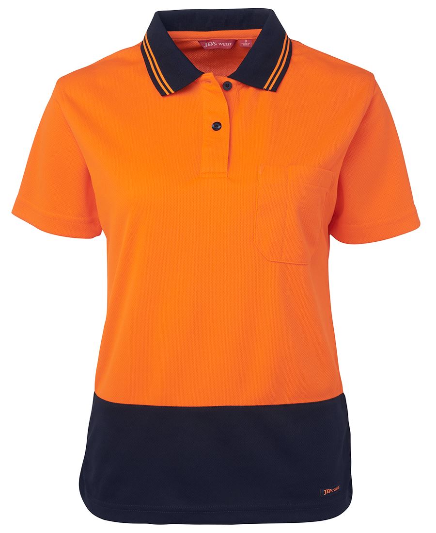 JB's LADIES HV S/S COMFORT POLO - Orange/Navy