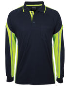 L/S STREET PANEL POLO - NAVY/LIME