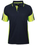 S/S STREET PANEL POLO - NAVY/LIME