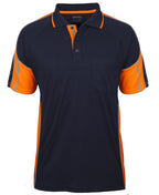 S/S STREET PANEL POLO - NAVY/ORANGE