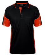 S/S STREET PANEL POLO - BLACK/ORANGE