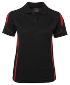 LADIES BELL POLO - BLACK/RED