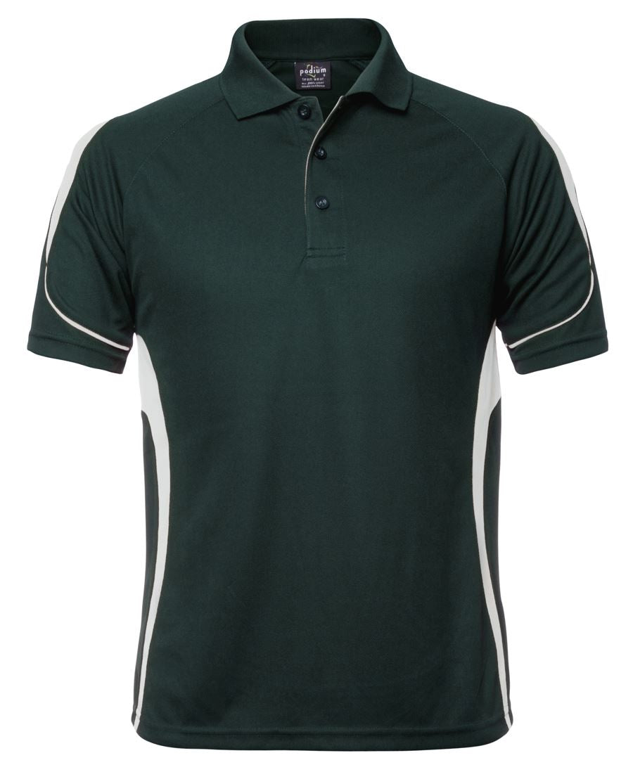 KIDS BELL POLO - FOREST/WHITE