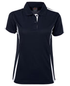 LADIES COOL POLO - NAVY/WHITE/GREY