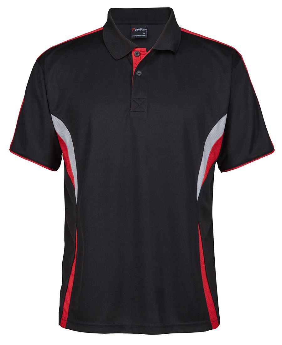 COOL POLO - BLACK/RED/GREY