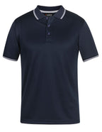 JACQUARD CONTRAST POLO - NAVY/WHITE