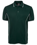 S/S PIPING POLO - FOREST/WHITE